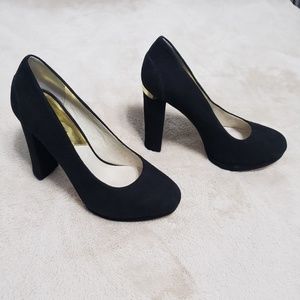Micheal Kors Valerie Suede Block Heel Pumps